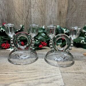 2 Imperial Glass Double Twin Candleholders Circa 1936 No 782
